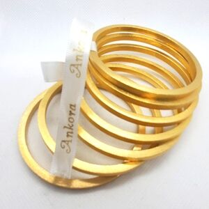 Ankora Bracelets Sleek Gold Plated Stacked Seven Bangles